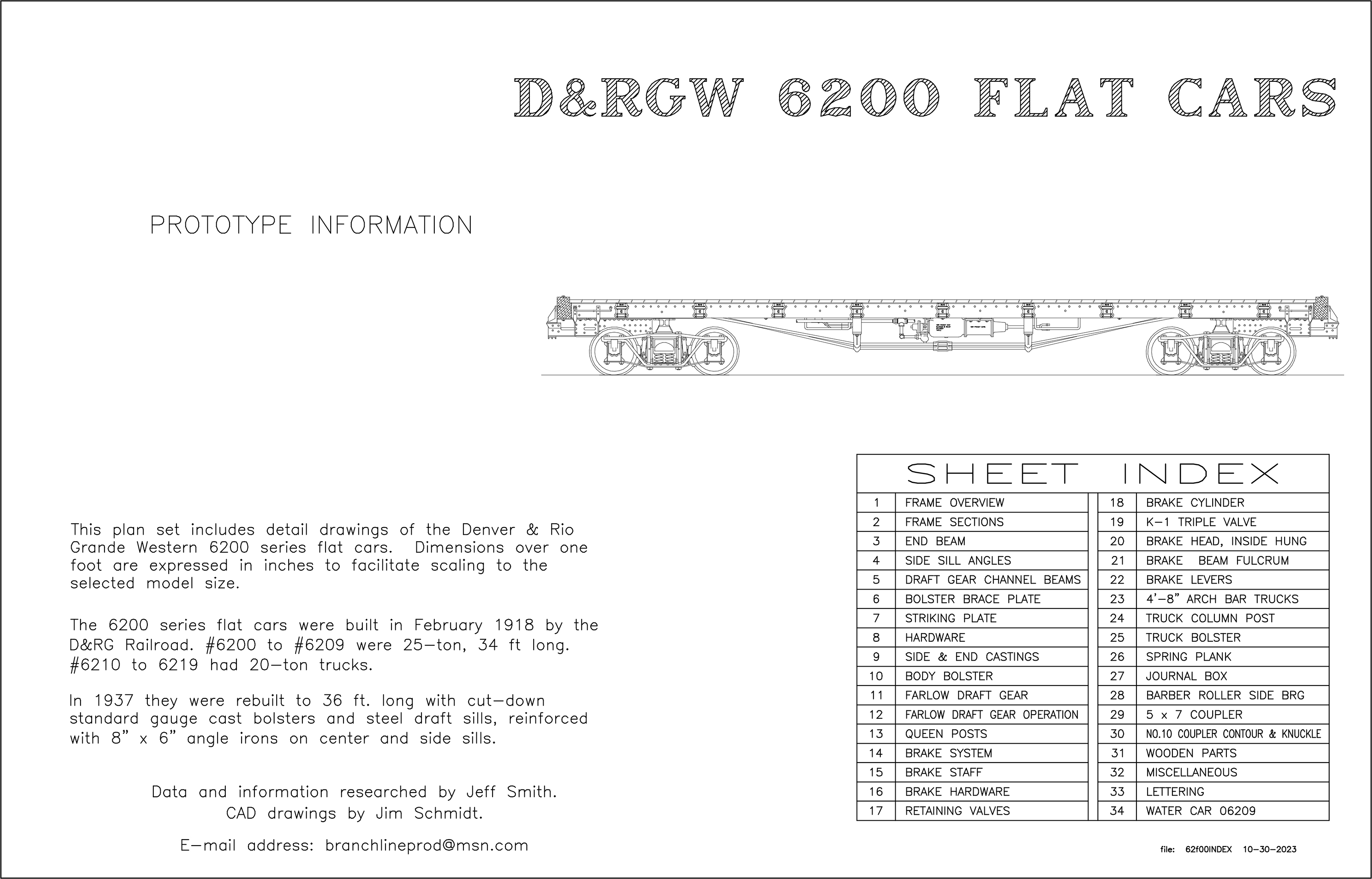 D&RGW 700-899 Drop Bottom Gondola drawings book