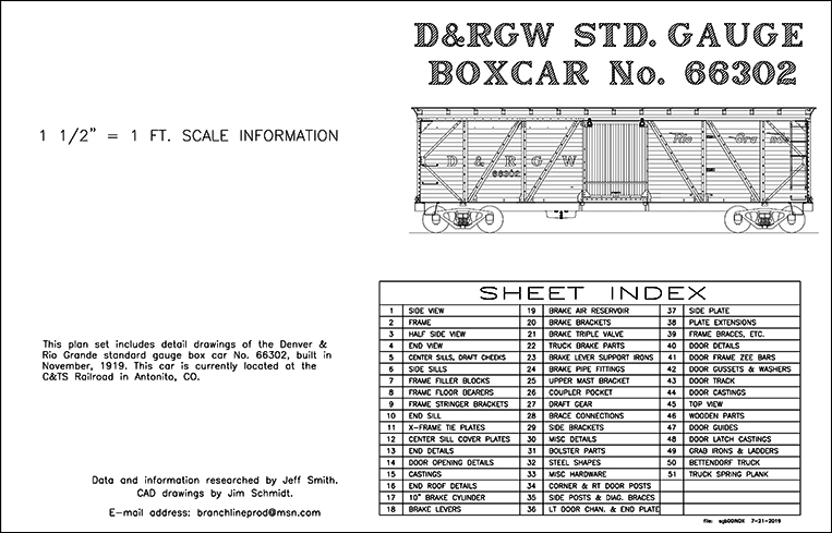 D&RGW Short Reefer drawings book